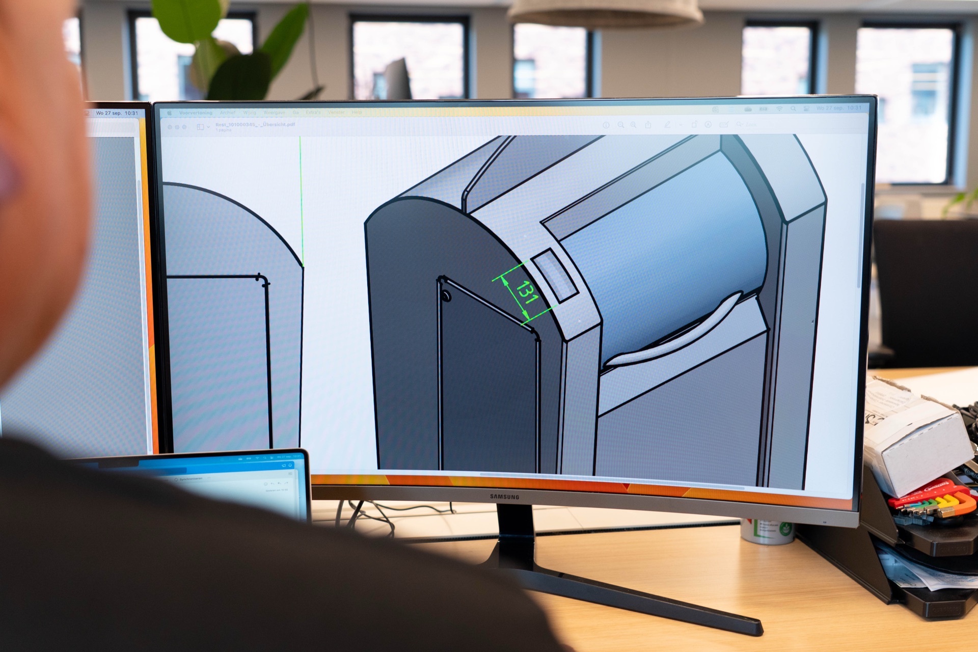 3D CAD-ontwerp van Newwaste container hardware